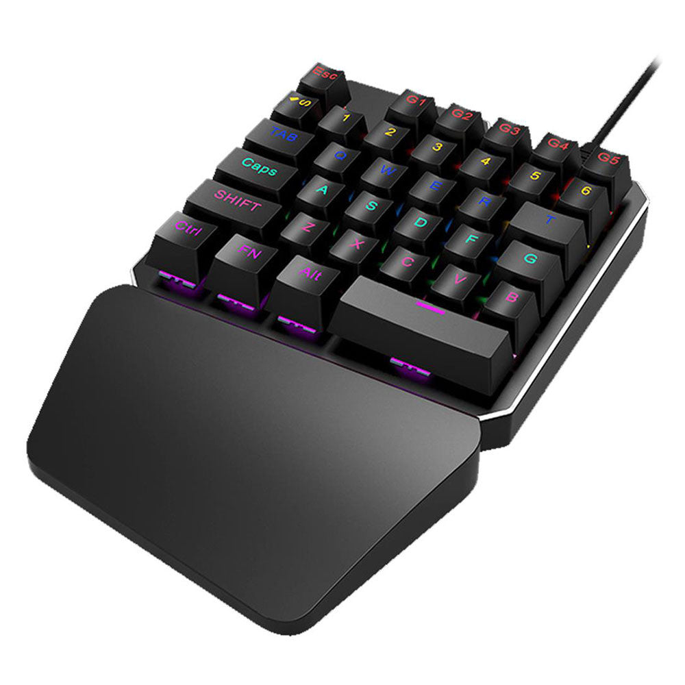 Game Keyboard Mechanical Keyboard Adjustable Gamers Tablet One-Hand Keyboard USB 35 KEYS PC Keyboard