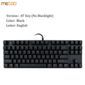 Metoo original gaming keyboard Russian keyboard Mechanical Keyboard 104 keys usb Wired keyboard blue/red/black switch Keyboard