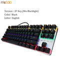 Metoo original gaming keyboard Russian keyboard Mechanical Keyboard 104 keys usb Wired keyboard blue/red/black switch Keyboard